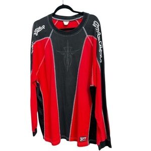 VTG Troy Lee Designs Men’s Racing Jersey Long Sleeve Red Black Graphic M Moto